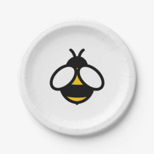 Plato De Papel Cute Bee, abeja miel, abejorro