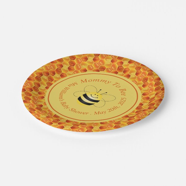 Plato De Papel Cute Bee Themed Baby Shower (Angular)