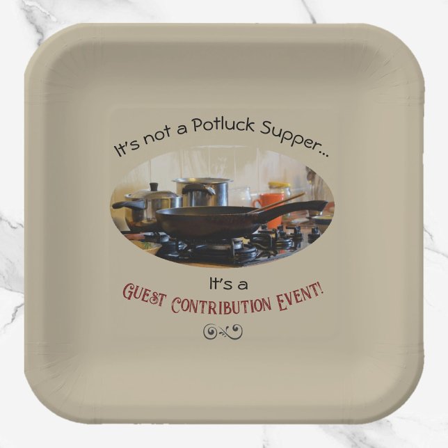 Plato De Papel Cute Beige Potluck Supper (Subido por el creador)