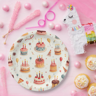 Plato De Papel Cute Birthday Cakes Plates