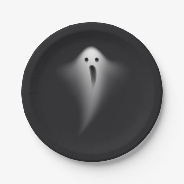 Plato De Papel Cute Black Ghost (Anverso)