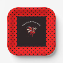 Cute Black & Red Ladybug Fairy Birday Party