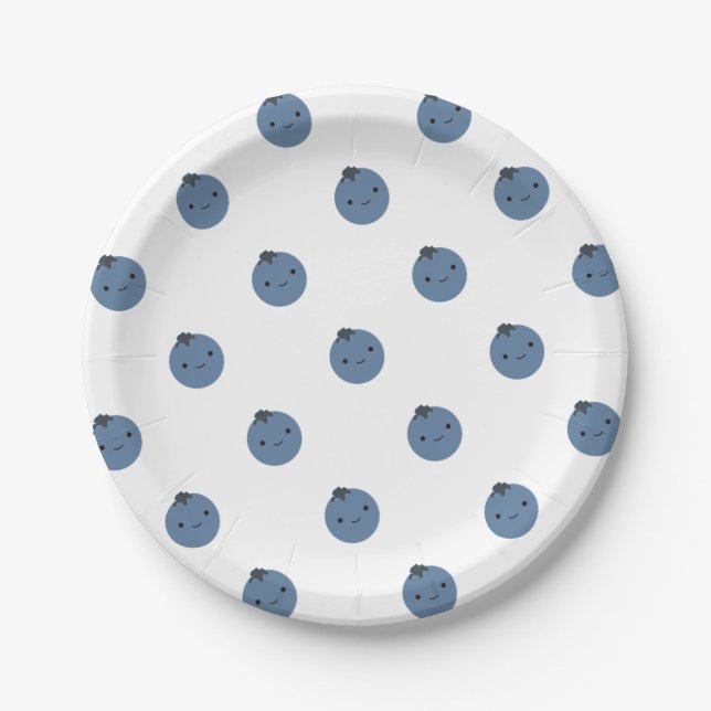 Plato De Papel Cute Blueberry (Anverso)