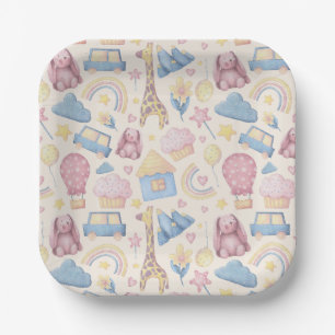 Plato De Papel Cute Boho Baby Shower
