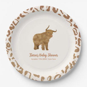 Plato De Papel Cute Boho Holy Cow Western Baby Shower