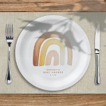 Plato De Papel Cute Boho Rainbow Gender Neutral Baby Shower<br><div class="desc">Este plato dulce de papel para bebés cuenta con un ilustracion de color neutro con acuarela y tipografía moderna. ¡Este es el diseño perfecto para una ducha de bebé neutral de género dulce y coordina con nuestra colección de Baby Shower "Cute Boho Rainbow"!</div>