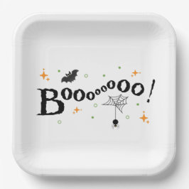 Plato De Papel Cute Booooo Halloween Party Paper Plate