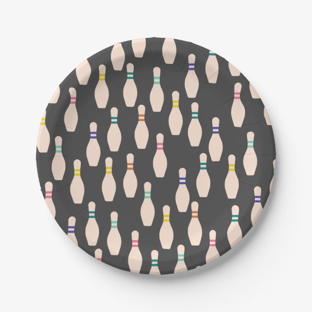 Plato De Papel Cute Bowling Pins Paper Plates (Anverso)
