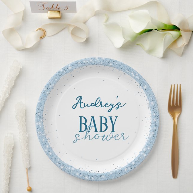 Plato De Papel Cute Boy Baby Shower (Boda)