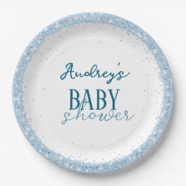 Plato De Papel Cute Boy Baby Shower