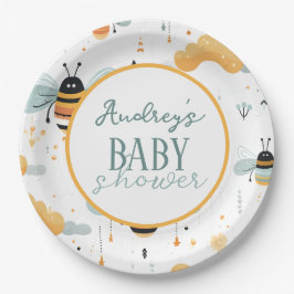 Plato De Papel Cute Bumble Bee Baby Shower
