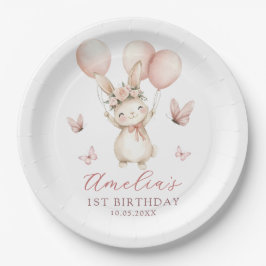 Plato De Papel Cute Bunny Girl Birthday Party Paper Plates