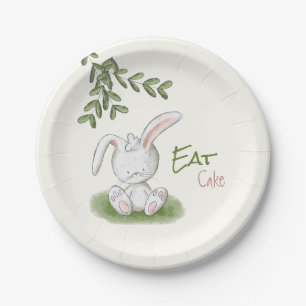 Plato De Papel Cute Bunny Rabbit Baby Shower