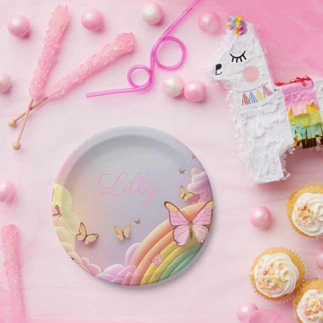 Plato De Papel Cute Butterfly Baby Girl Paper Plate (Subido por el creador)