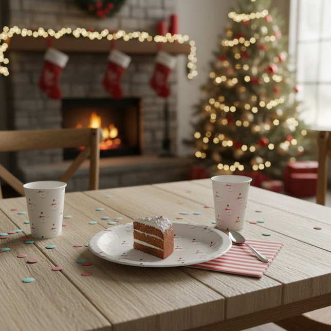 Plato De Papel Cute Button Snowmen Grey  (Subido por el creador)