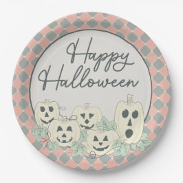 Plato De Papel Cute Calabaza-Feliz Halloween