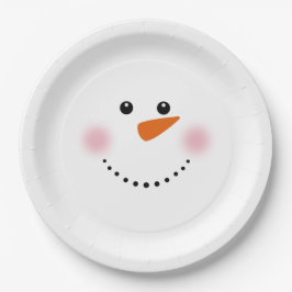 Plato De Papel Cute Carrot Nose Snowman
