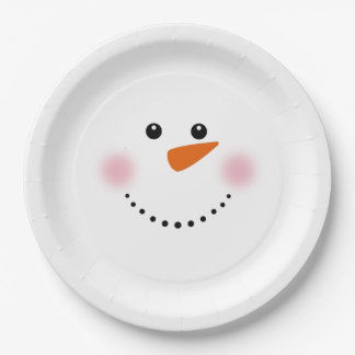 Plato De Papel Cute Carrot Nose Snowman