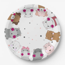 Plato De Papel Cute Cartoon Animals Gender Neutral Baby Shower