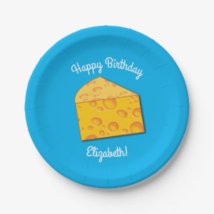 Plato De Papel Cute Cheese Wedge Kids Primer Fiesta de cumpleaño