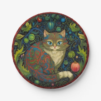 Plato De Papel Cute Cheshire Estilo de arte de gatos