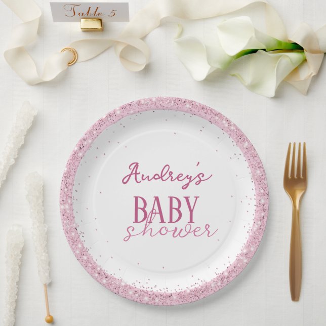 Plato De Papel Cute Chica Baby Shower (Boda)