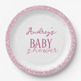 Plato De Papel Cute Chica Baby Shower