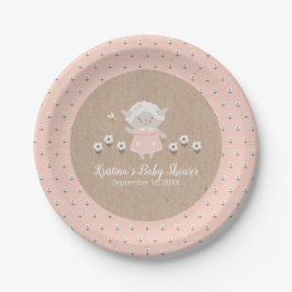 Plato De Papel Cute Chica Baby Shower