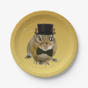 Plato De Papel Cute Chipmunk Fiesta de Nochevieja