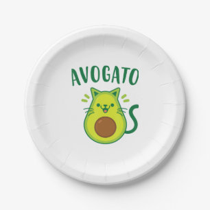 Plato De Papel Cute Cinco de Mayo Avogato Aguacate Gato Funny Agu