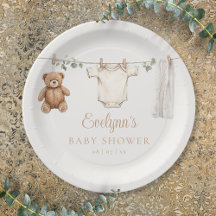 Cute Clothesline Género Neutral Baby Shower