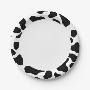 Plato De Papel Cute Cow Ocultar Cumpleaños