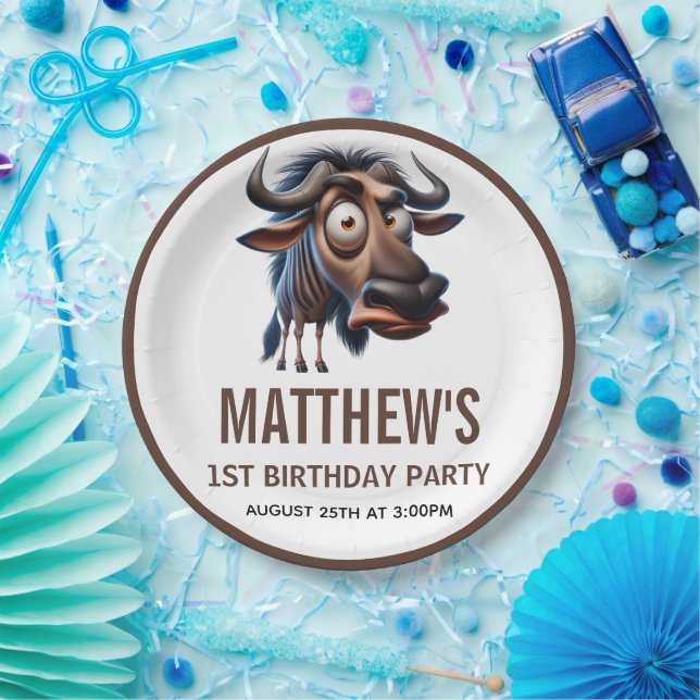 Plato De Papel Cute Crazy Cheetah Farm Theme 1st Birthday (Fiesta)