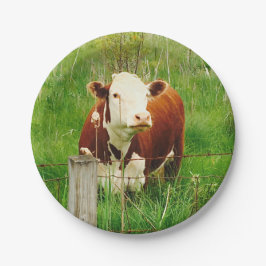 Plato De Papel Cute Curioso Vaca 4Lilly