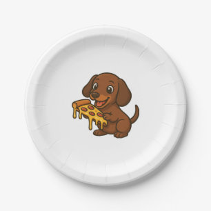 Plato De Papel Cute Dachshund personalizado pizza perro amante de