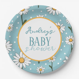 Plato De Papel Cute Daisy Tema Placa de papel