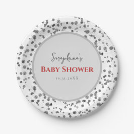 Plato De Papel Cute Dalmatian Spots Baby Shower