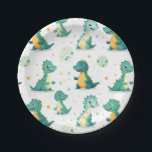 Plato De Papel Cute Dinosaur Kids Dino Birthday<br><div class="desc">Cute Dinosaur Kids Dino Birthday Paper Plates. Este es otro 100% de diseños de hámster de acurrucamiento.</div>