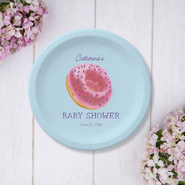 Plato De Papel Cute Donut Baby Shower