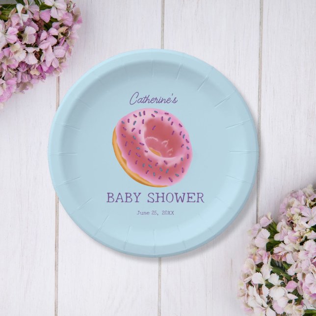 Plato De Papel Cute Donut Baby Shower (Subido por el creador)