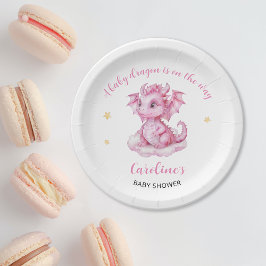 Plato De Papel Cute Dragon Baby Shower