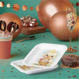 Plato De Papel Cute Duckling Easter Egg Party
