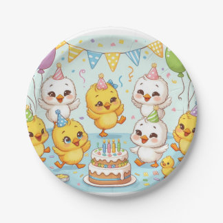 Plato De Papel Cute Ducklings Dancing Birday Party Paper Plate
