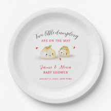 Cute Dumpling Mushroom Twin Baby Shower