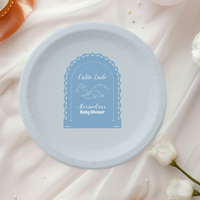 Plato De Papel Cute Dusty Blue Cielito Lindo (Subido por el creador)