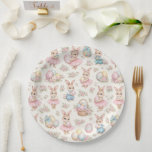 Plato De Papel Cute Easter Bunny Floral Pattern - Pastel Spring<br><div class="desc">Create a charming and festive Easter table with these adorable paper plates featuring a delightful pastel pattern of cute bunnies, colorful Easter eggs, and delicate spring flowers. The soft pastel colors and playful bunny illustrations bring a joyful spring atmosphere to your celebration and make every meal feel extra special. These...</div>