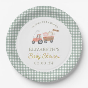 Plato De Papel Cute Farm Animal Barnyard Baby Shower