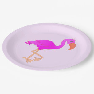Plato De Papel Cute Flamingo - Feliz Fiesta