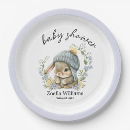 Plato De Papel Cute Forest Woodland Flowers Baby Shower Paper Pla