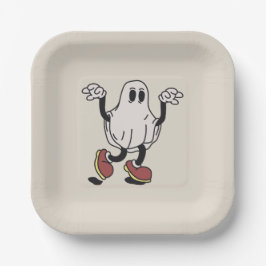 Plato De Papel Cute ghost enjoying